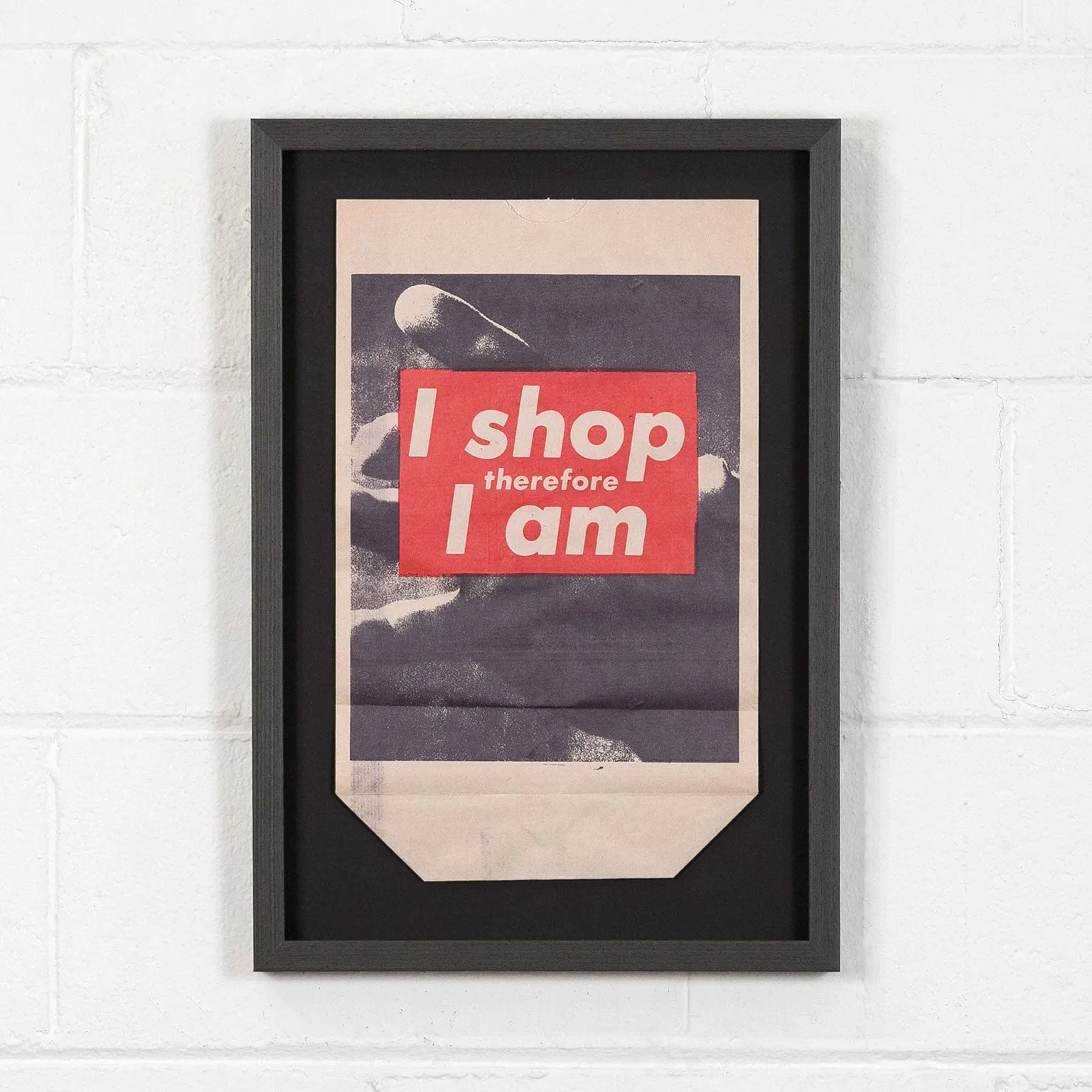 BARBARA KRUGER "I SHOP THEREFORE" MULTIPLE BLK, 1990