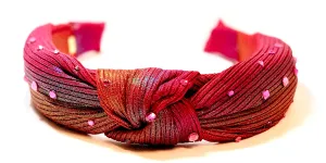 Bari Lynn Metallic Shimmer Twist Knot Headband with Crystals