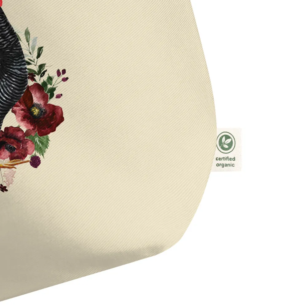 Barred Rock Chicken Large Organic Tote Bag