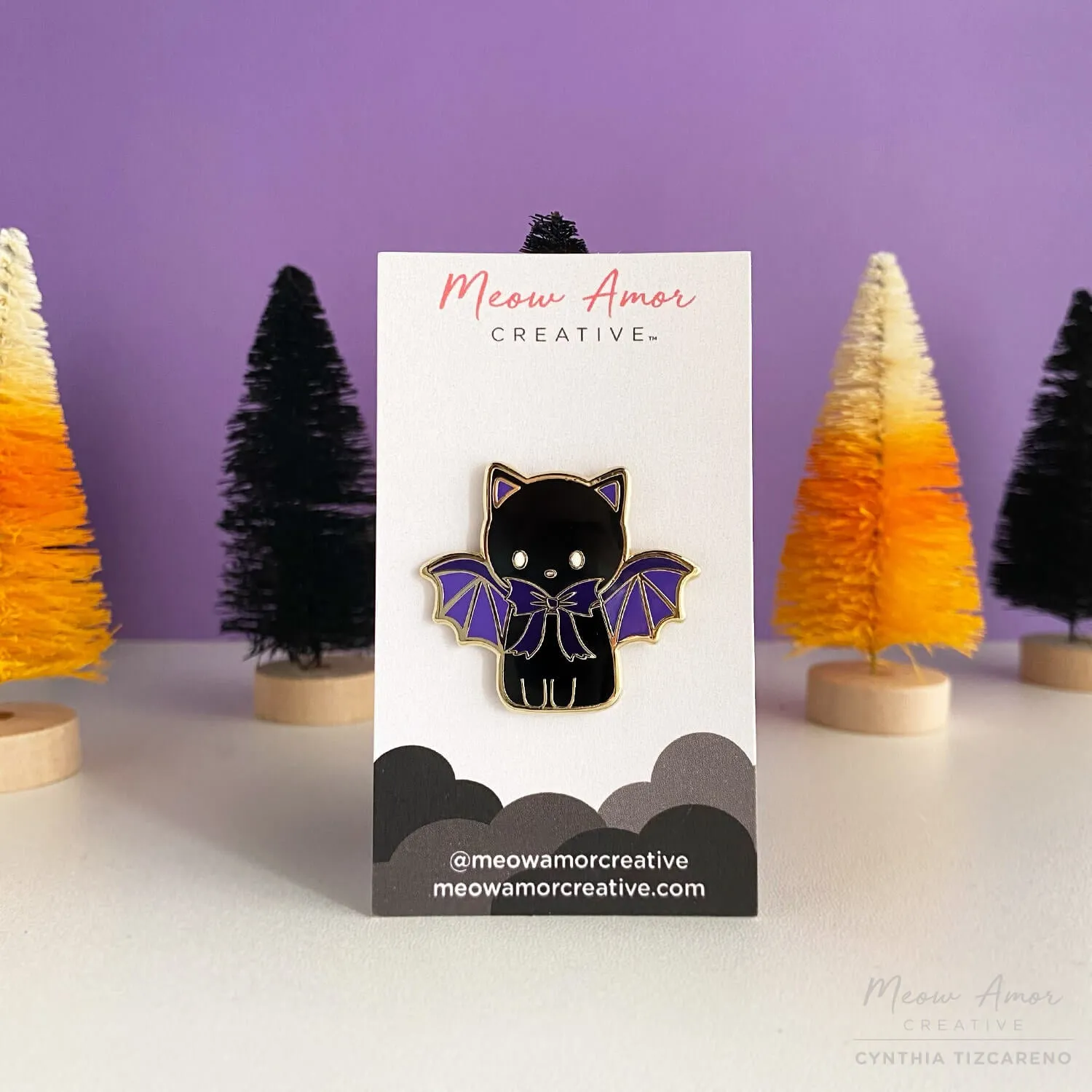 Bat Cat Enamel Pin