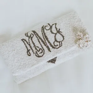 Beaded Script Monogram Name Wedding Handbag