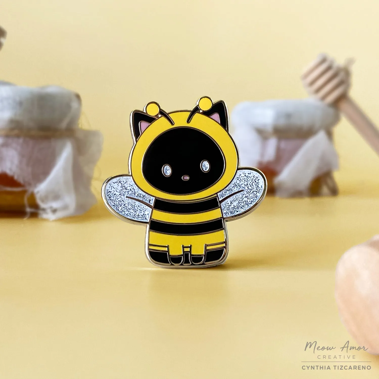 Bee Cat Enamel Pin