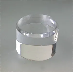 Beveled Round Acrylic Base 3/4 in thick x 2.5 inch diameter, $13.