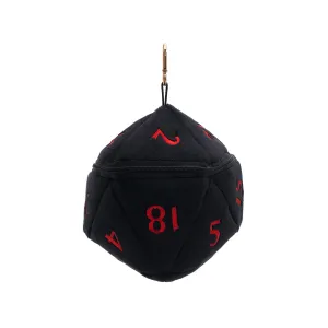 Black and Red D20 Plush Dice Bag for Dungeons & Dragons