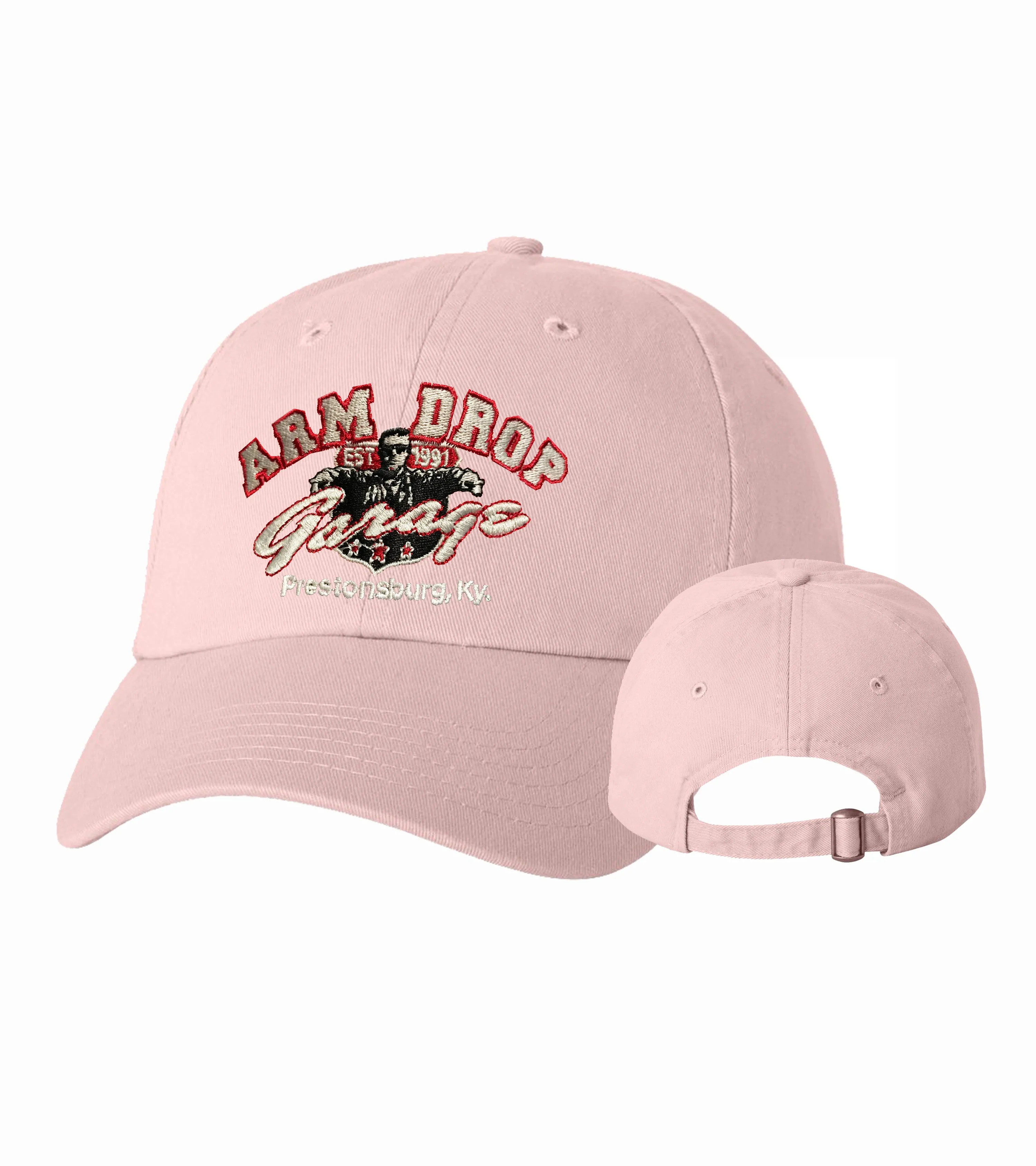 Black Arm Drop Garage Dad Unstructured Cap