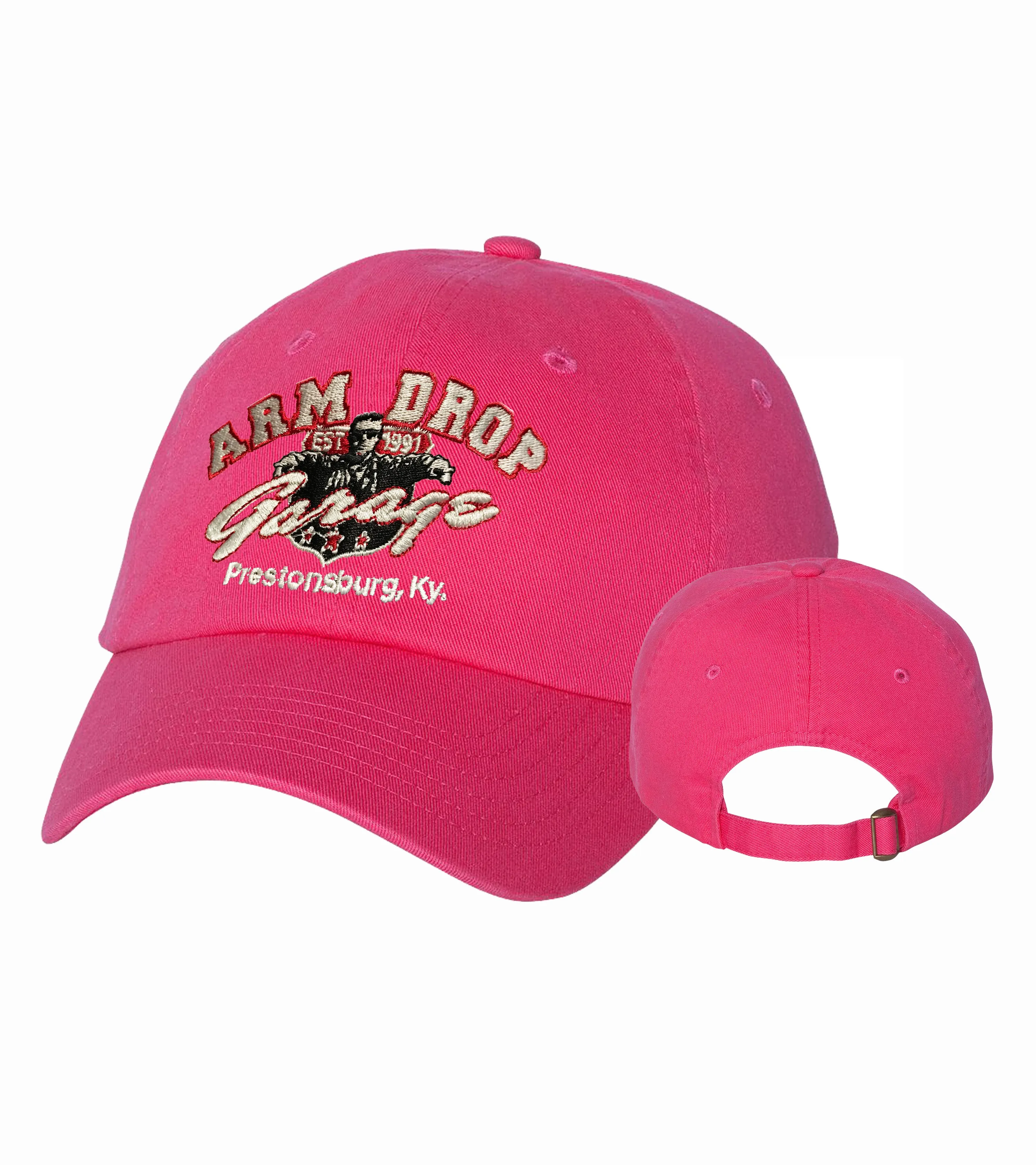 Black Arm Drop Garage Dad Unstructured Cap