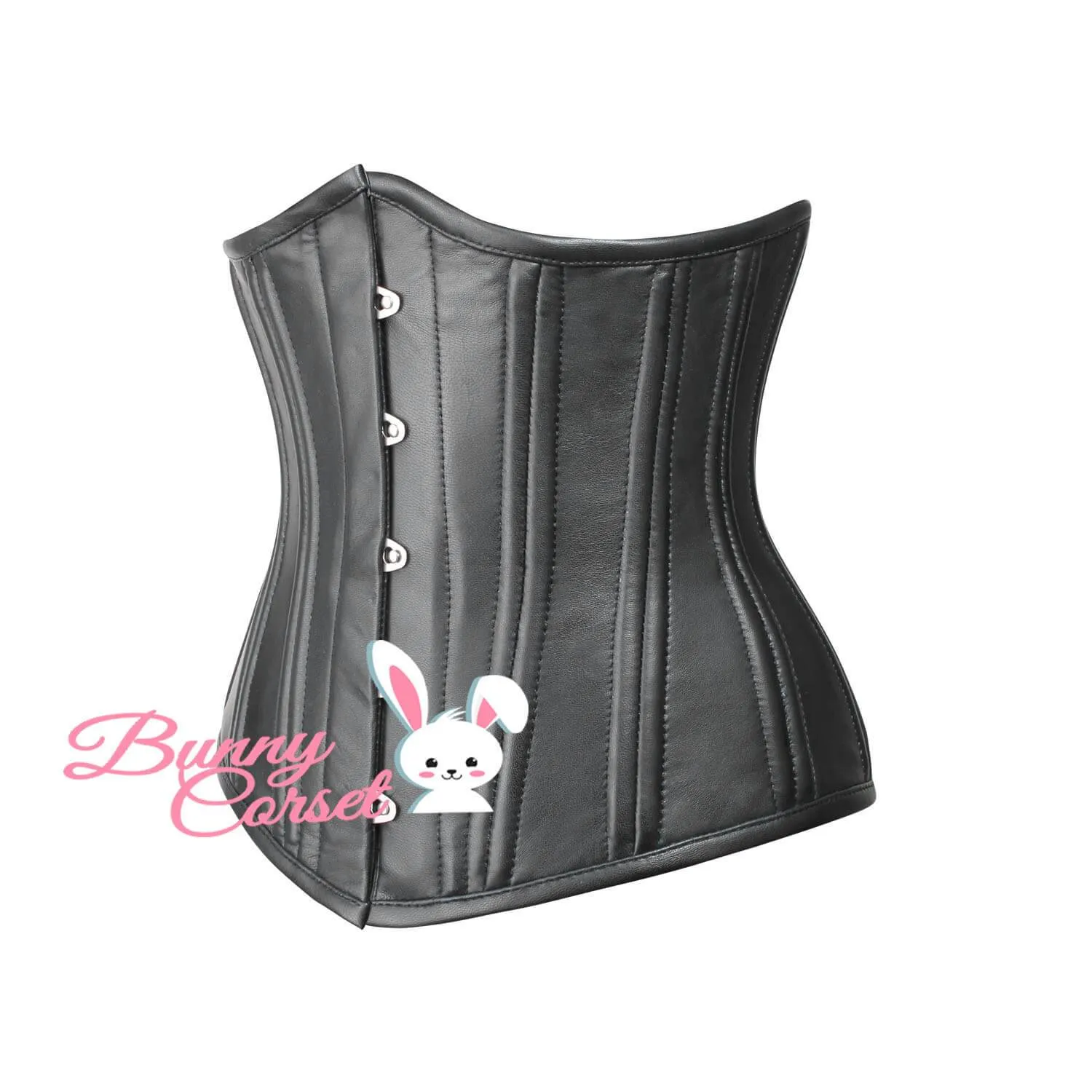 Black Faux Leather Waist Trainer Corset
