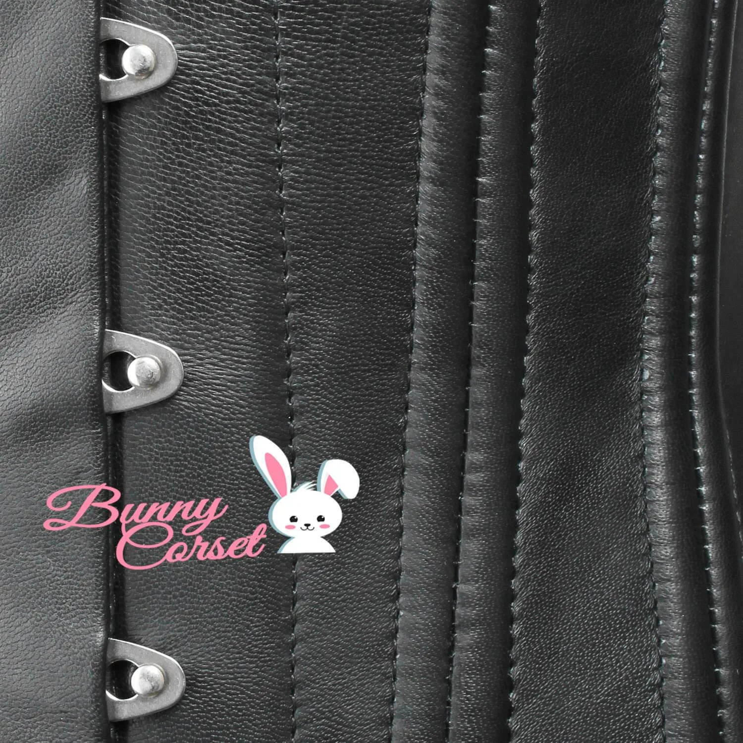 Black Faux Leather Waist Trainer Corset