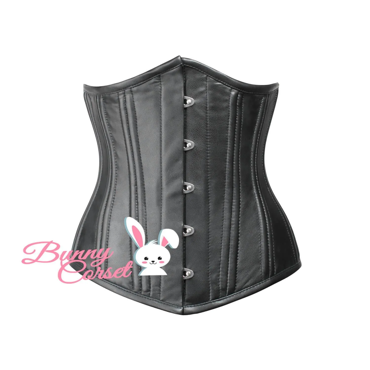 Black Faux Leather Waist Trainer Corset