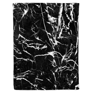 Black Marble Fleece Blanket