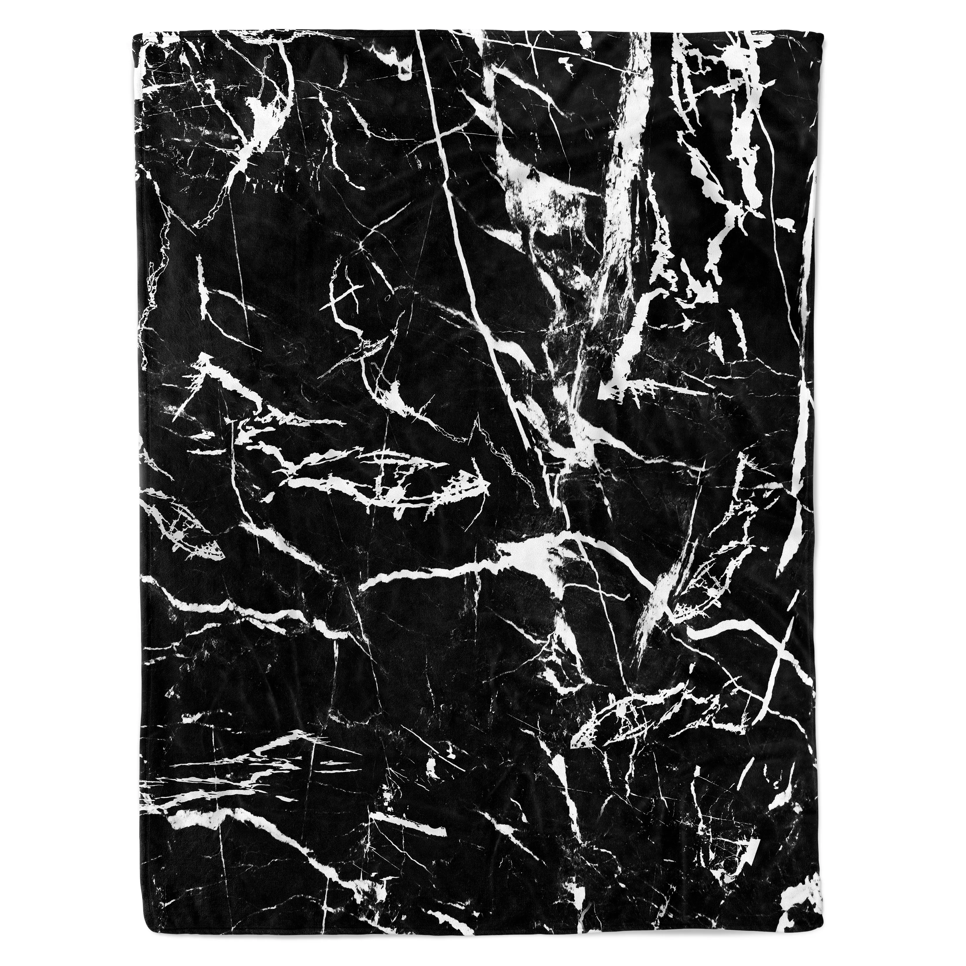 Black Marble Fleece Blanket