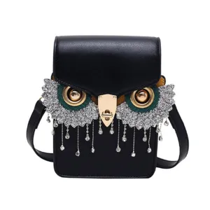 Black Owl Crossbody