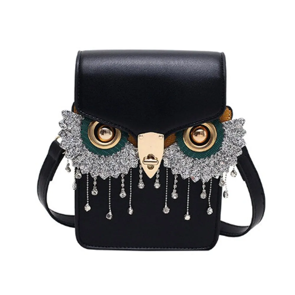 Black Owl Crossbody