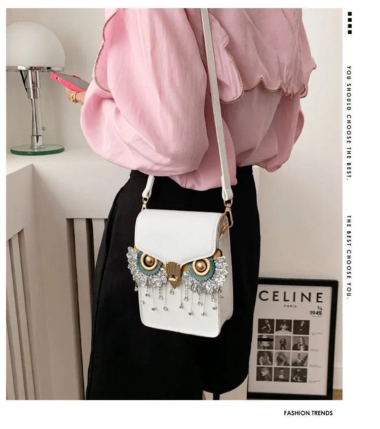 Black Owl Crossbody