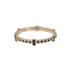 BLACK SAPPHIRE BAGUETTE STACK BAND