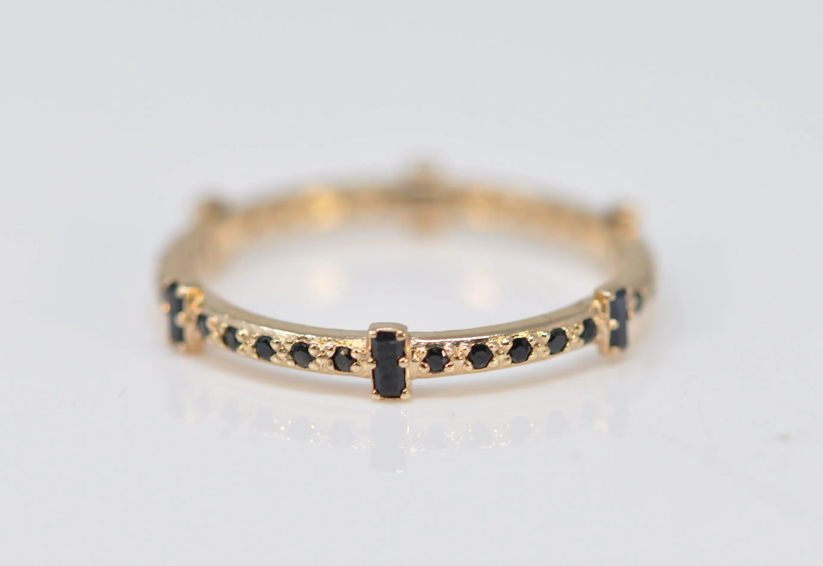 BLACK SAPPHIRE BAGUETTE STACK BAND