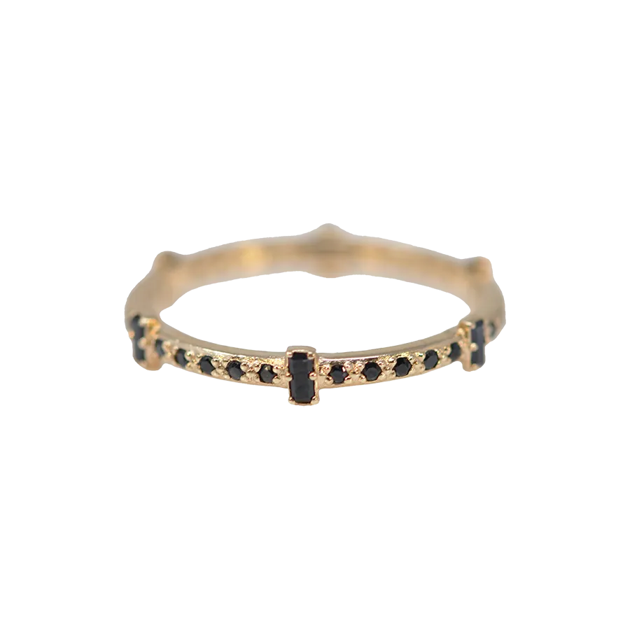 BLACK SAPPHIRE BAGUETTE STACK BAND