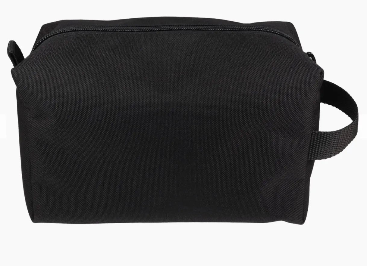 Black Tall Toiletry Bag, Zippered Overnight Dopp Bag