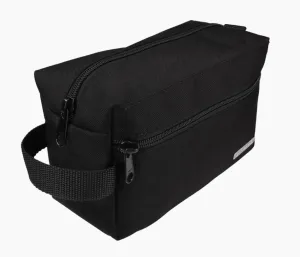 Black Tall Toiletry Bag, Zippered Overnight Dopp Bag