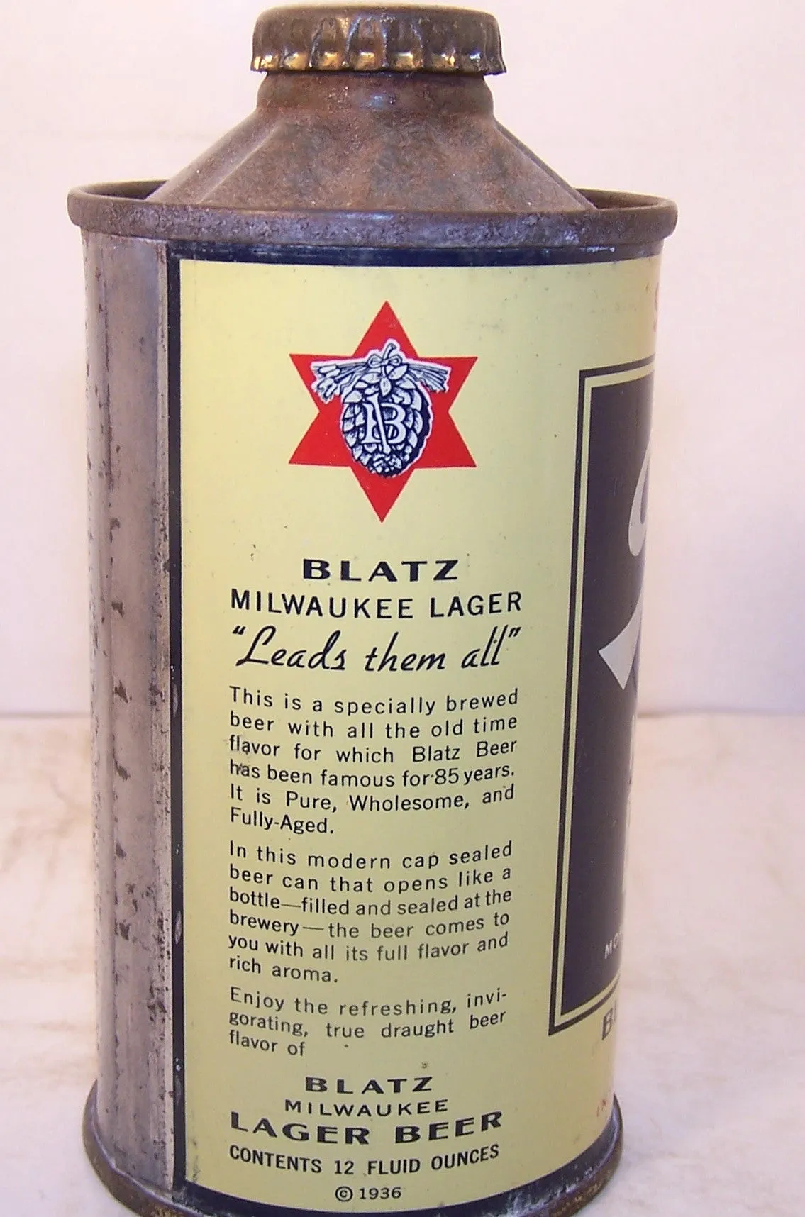 Blatz Milwaukee Beer, USBC 153-6, flat bottom, Grade 1 Sold on 06/07/16