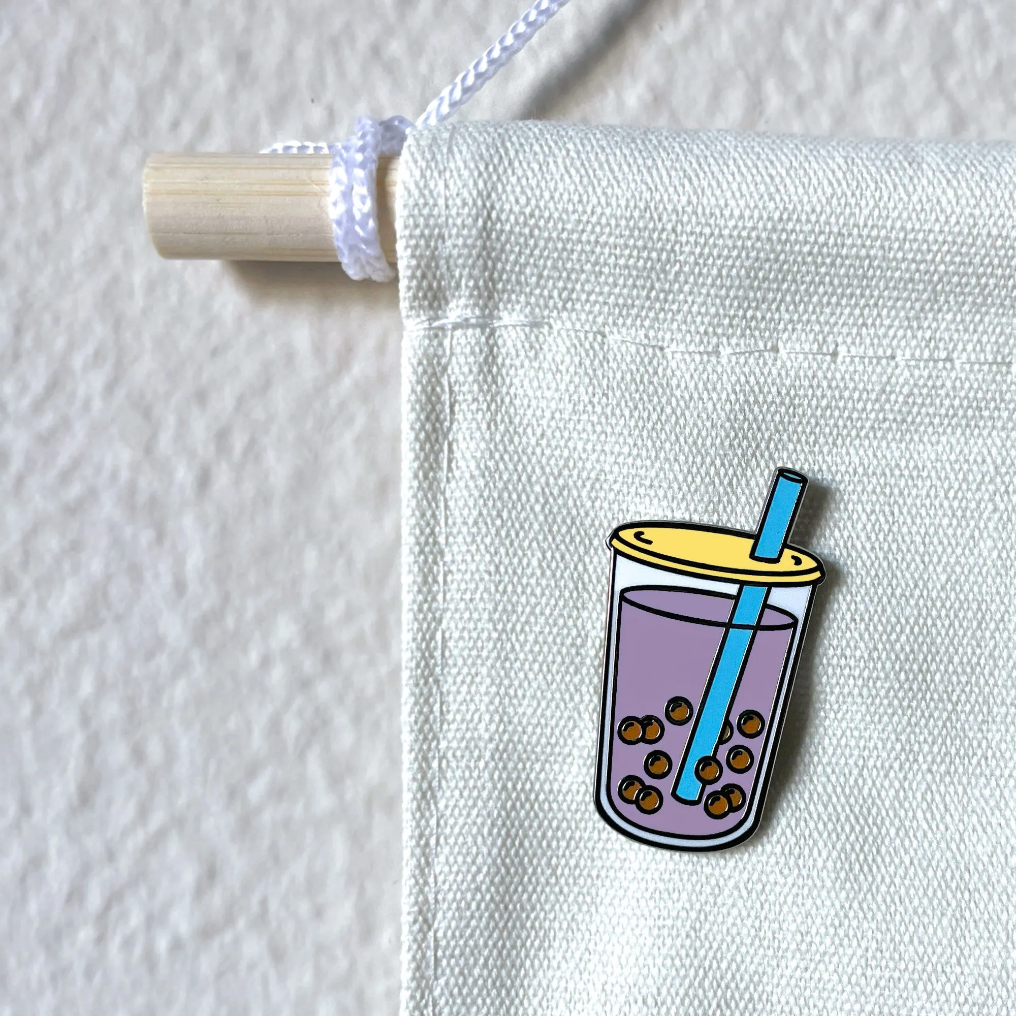 Boba Bubble Taro Ube Milk Tea Lapel Enamel Pin