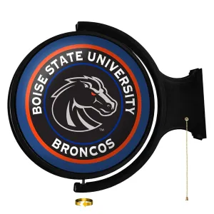 Boise State Broncos: Black - Original Round Rotating Lighted Wall Sign