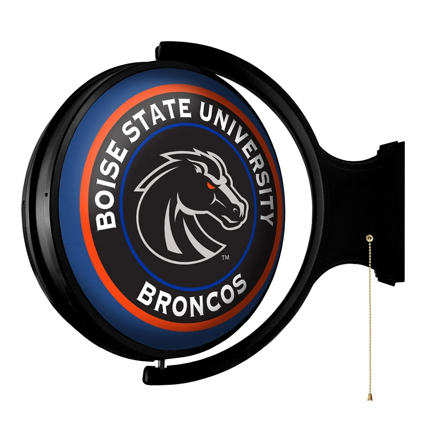Boise State Broncos: Black - Original Round Rotating Lighted Wall Sign