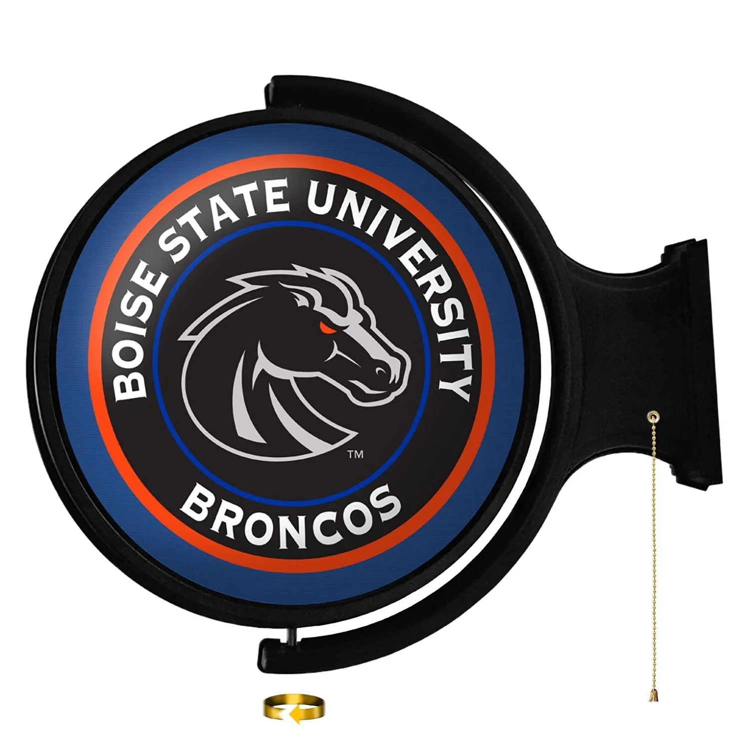 Boise State Broncos: Black - Original Round Rotating Lighted Wall Sign