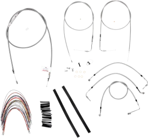 Burly Brand B30-1086 Extended Cable/Brake Line Kit for 16in. Gorilla Handlebars - Stainless Steel
