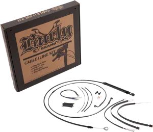 Burly Brand B30-1264 Black Vinyl Handlebar Cable & Brake Line Kit for Jail Bars - 12in.