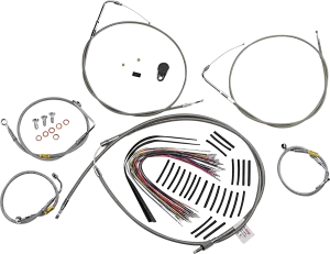 Burly Brand B30-1293 Extended Cable/Brake Line Kit for 13in. Gorilla Handlebars - Stainless Steel