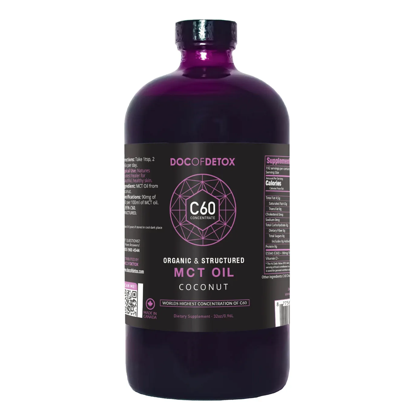C60 in Organic MCT Coconut Oil