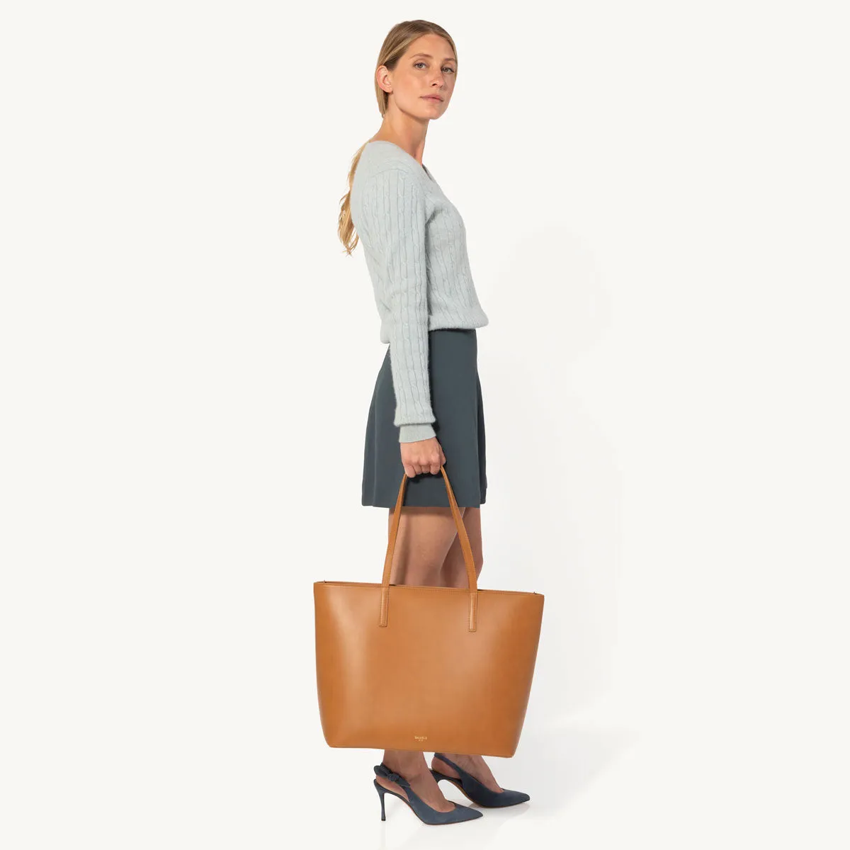 Calfskin Zippered Tote