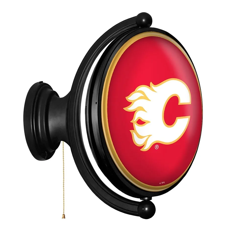 Calgary Flames: Original Oval Rotating Lighted Wall Sign