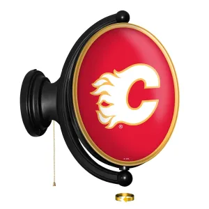 Calgary Flames: Original Oval Rotating Lighted Wall Sign