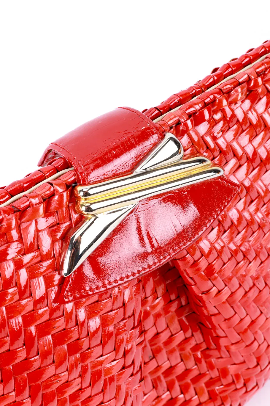 Candy Apple Wicker Clutch