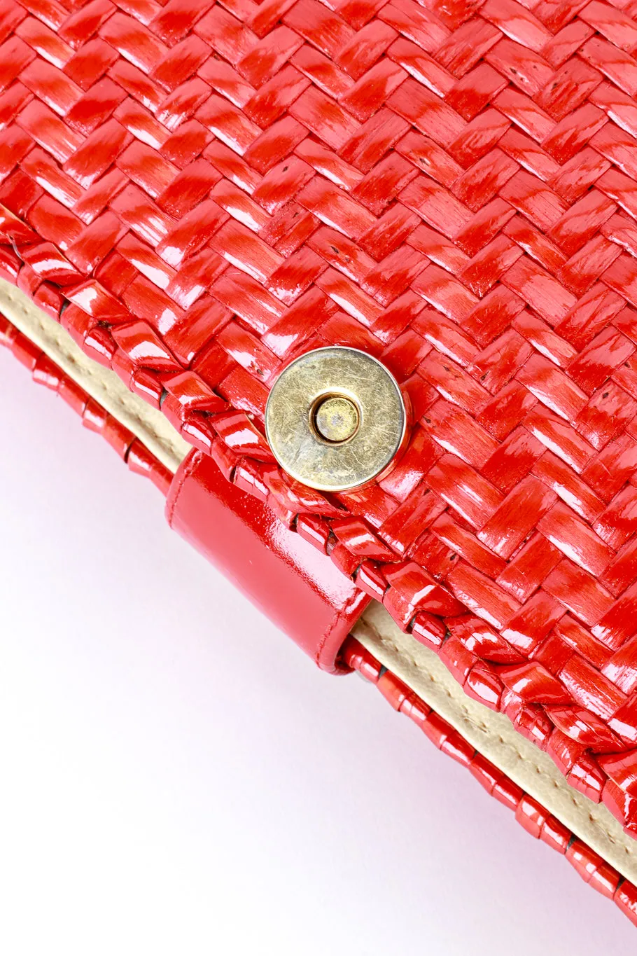 Candy Apple Wicker Clutch