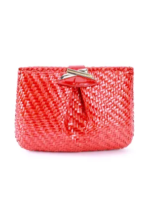 Candy Apple Wicker Clutch