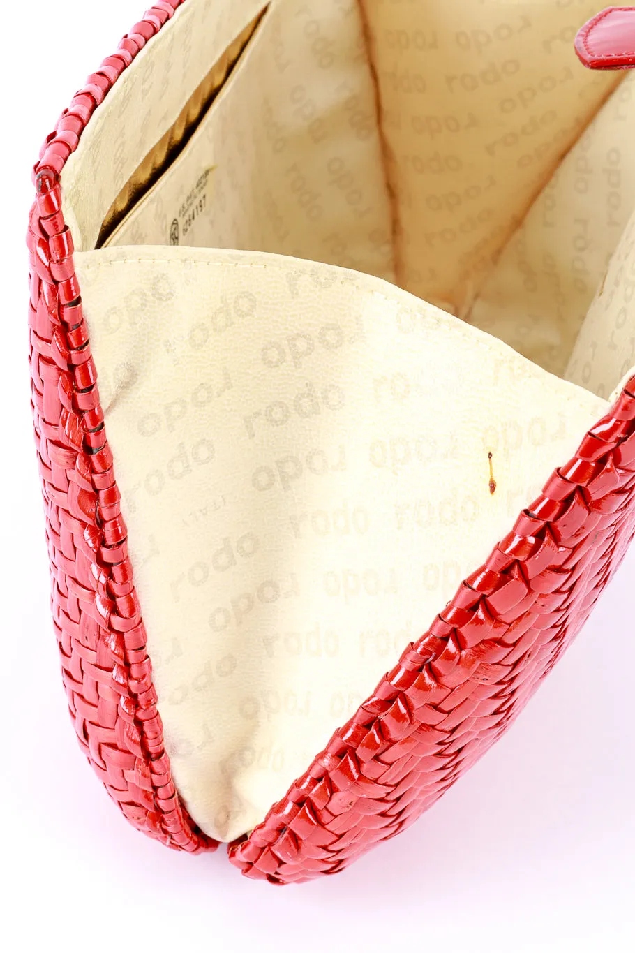 Candy Apple Wicker Clutch