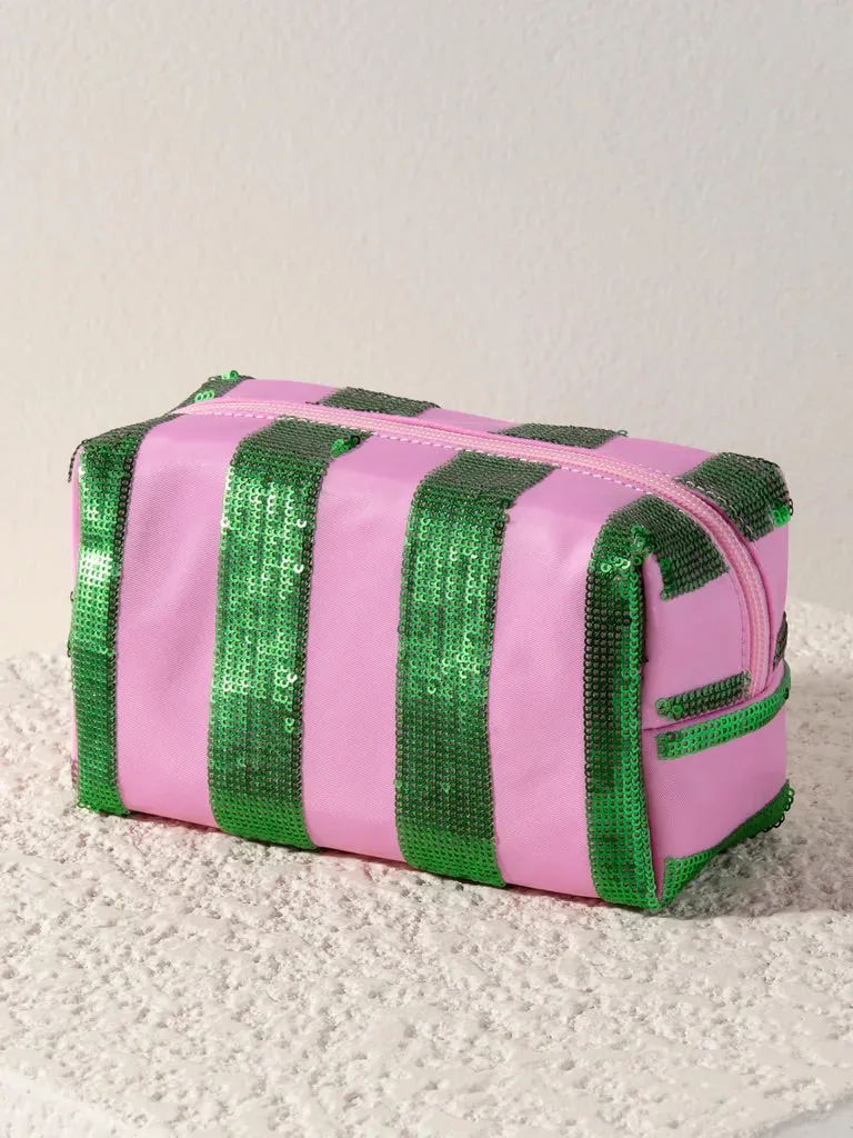 CARA STRIPE ZIP POUCH