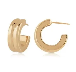 Carla 14K Yellow Gold Double Square Edge Hoops