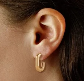 Carla 14K Yellow Gold Rounded Oval J Hoops