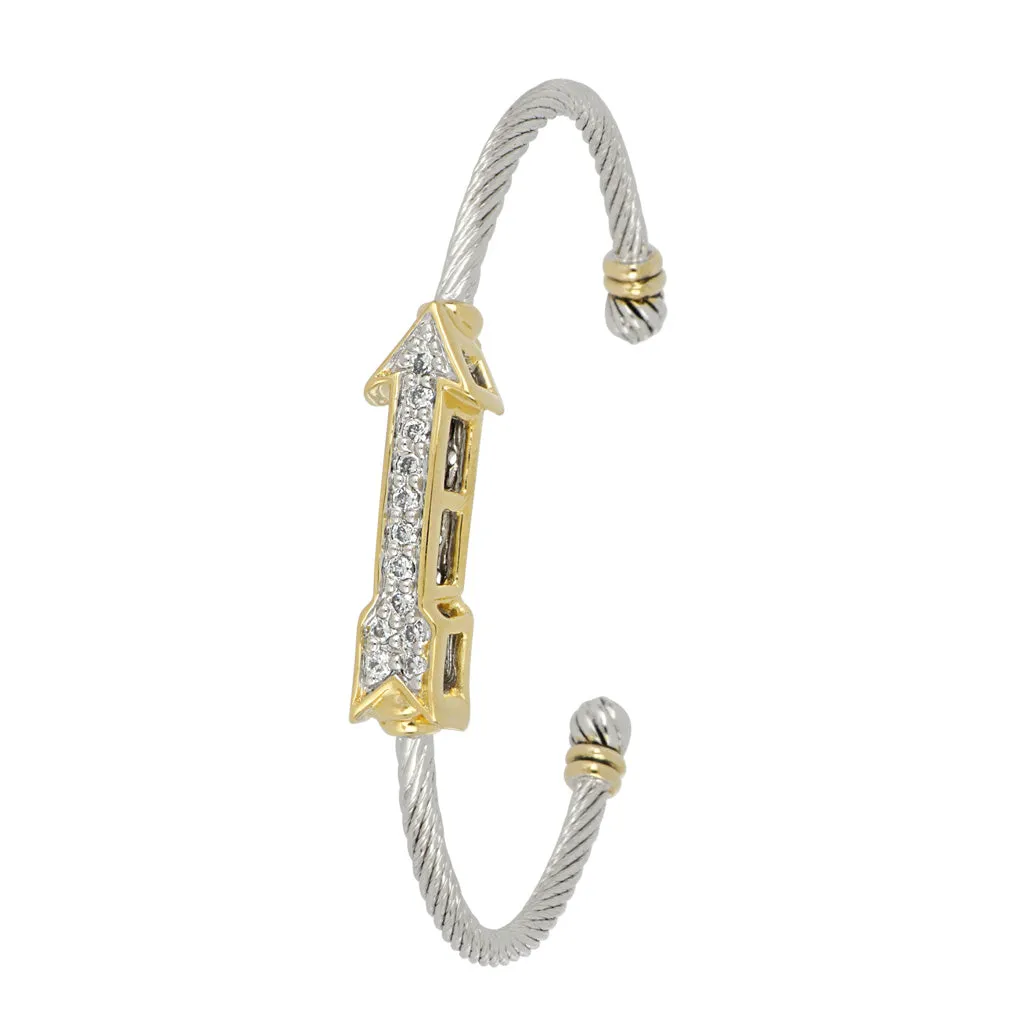 Celebration Petite Pavé Arrow of Love Wire Cuff Bracelet