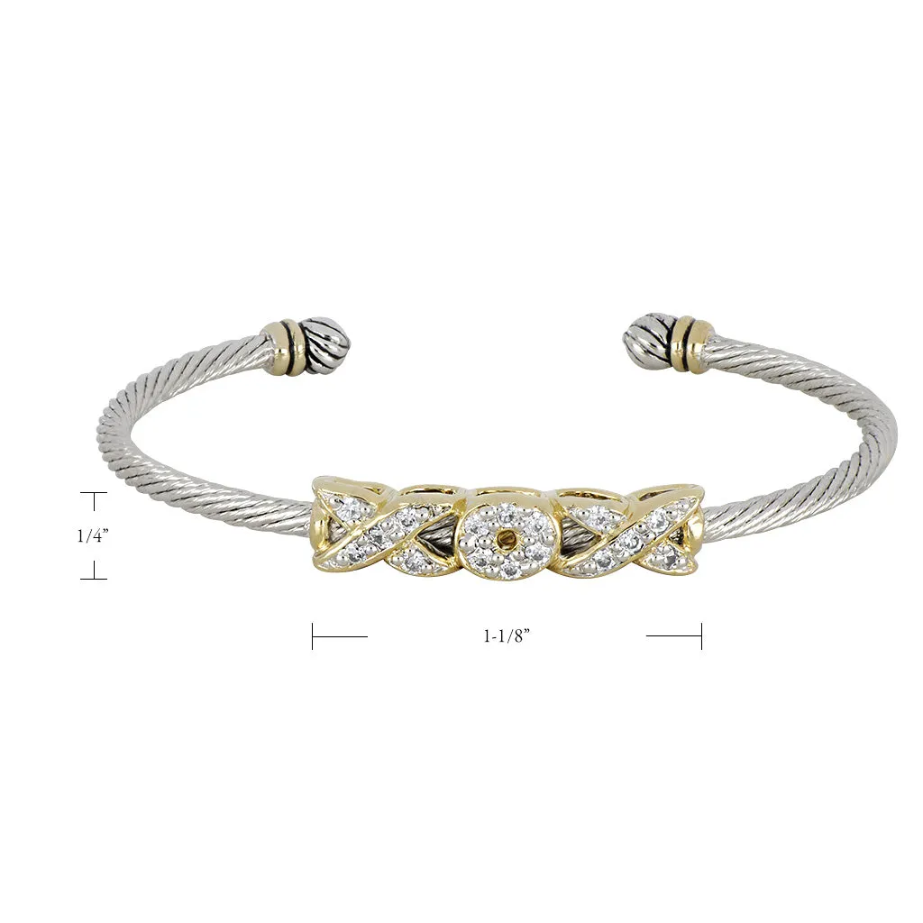 Celebration Petite Pavé Hugs and Kisses Cuff Bracelet