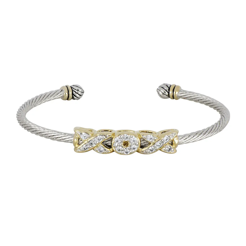 Celebration Petite Pavé Hugs and Kisses Cuff Bracelet