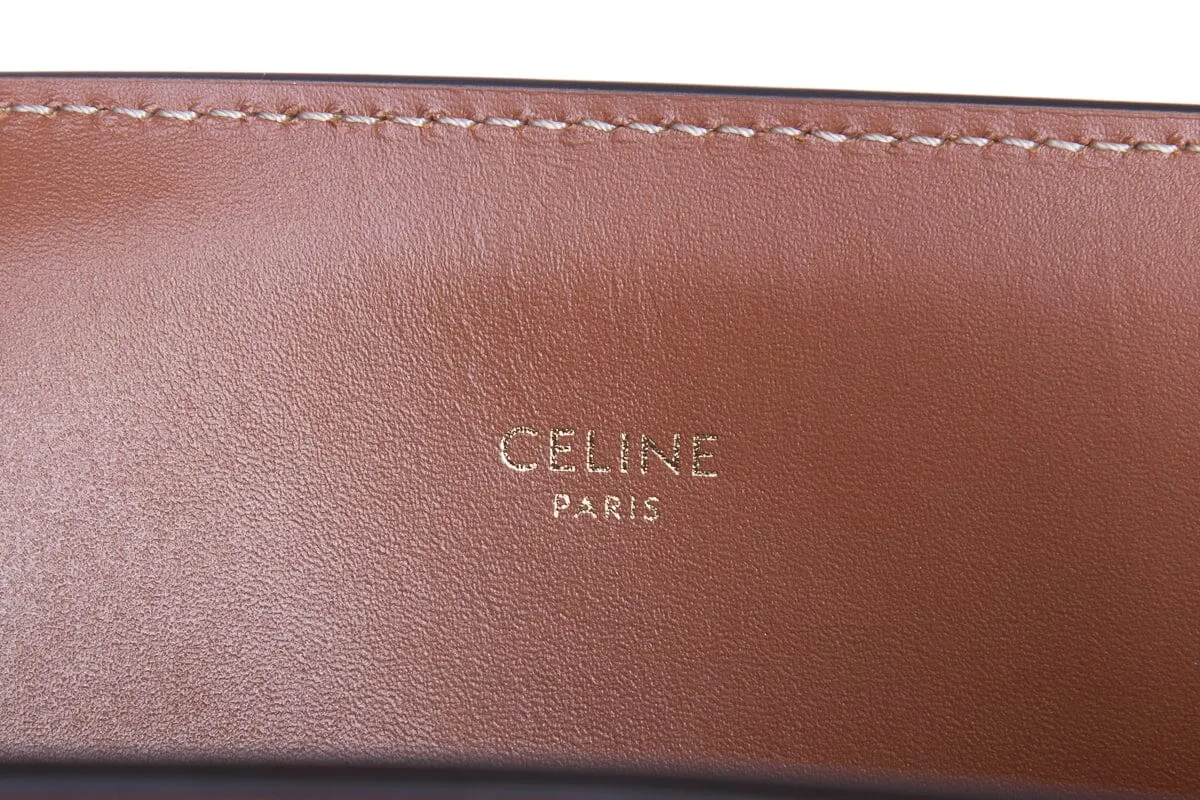 Celine Camel and Natural Vertical Cabas Small Logo Tote