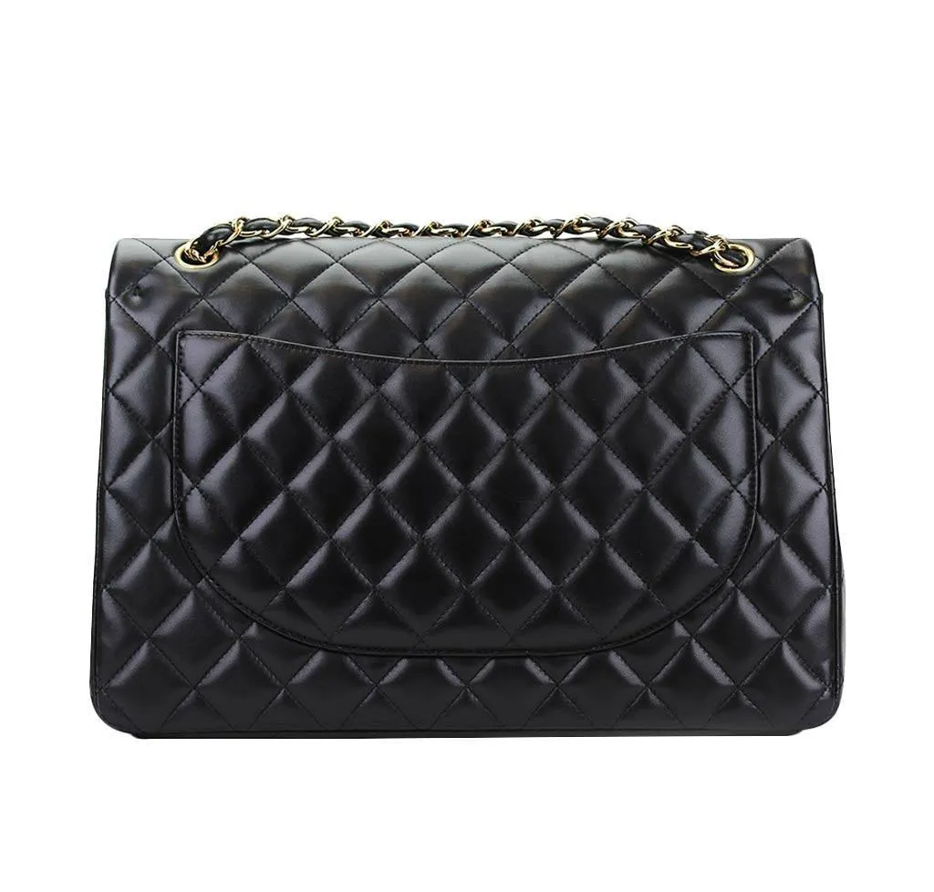 Chanel Maxi Double Flap Shoulder Bag Black