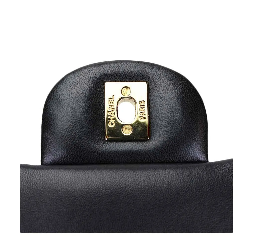 Chanel Maxi Double Flap Shoulder Bag Black