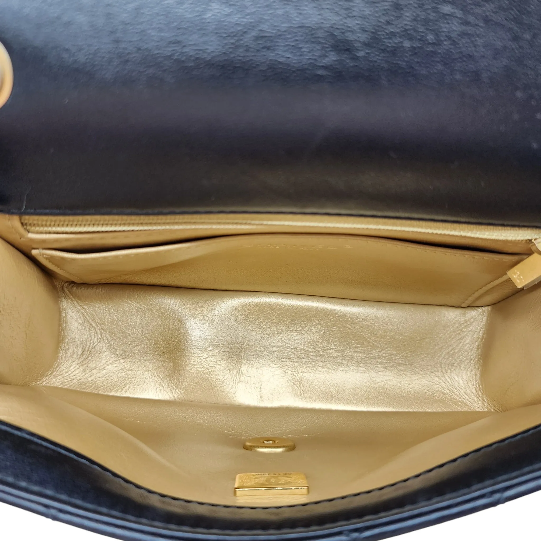 Chanel Quilted Lambskin Leather Pearl Crush Mini Flap Bag in Black