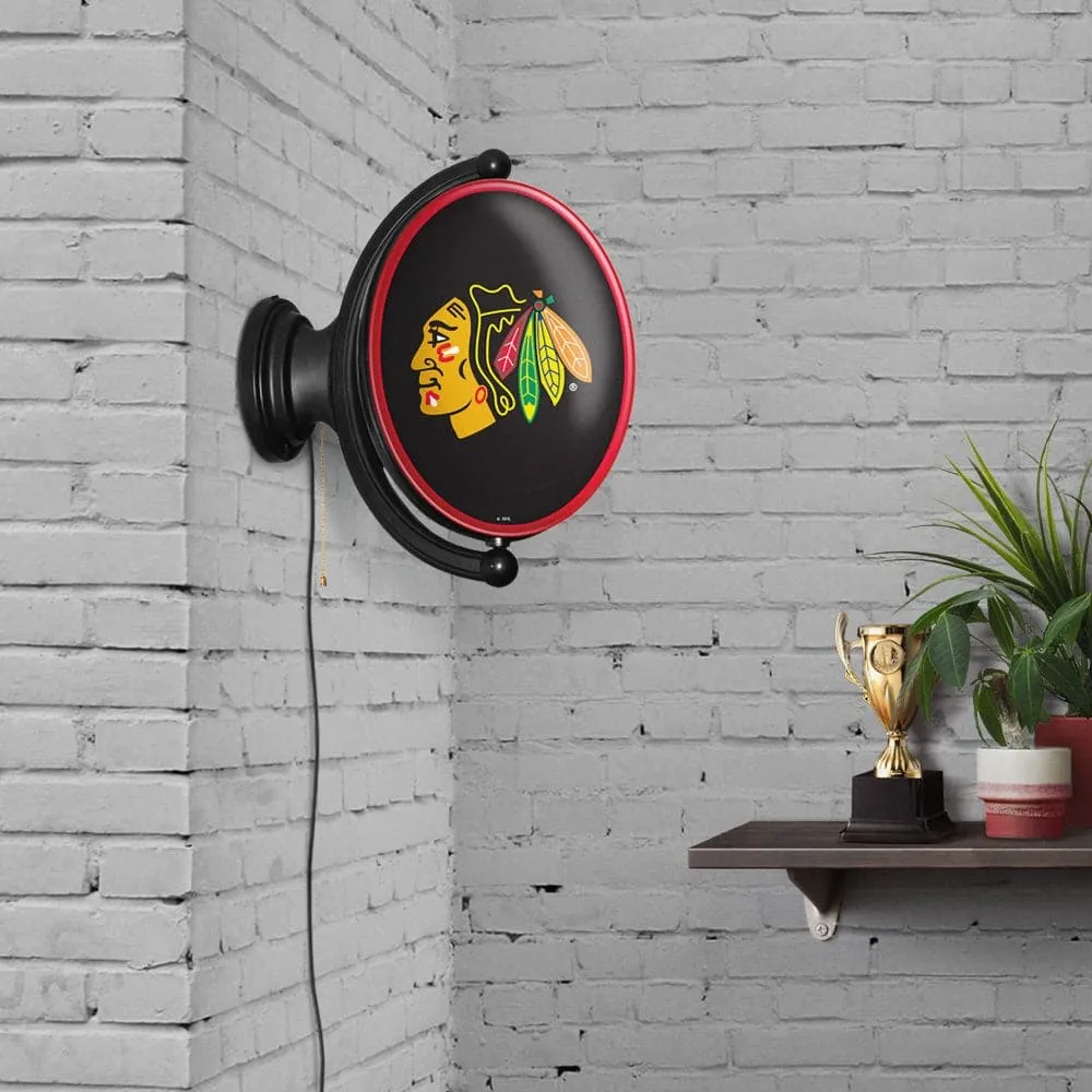 Chicago Blackhawks: Original Oval Rotating Lighted Wall Sign